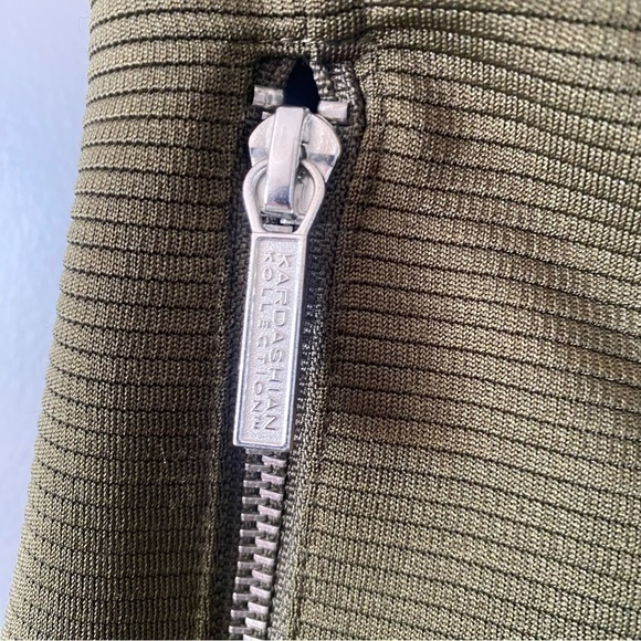 Olive Green Vest Draped Utility Style Moto Zip-Up Gorpcore Layer Size Small - Picture 6 of 11